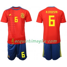 Divisa di Calcio Spagna A. INIESTA 6 Bambino Prima 2019